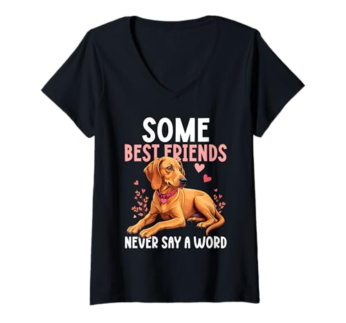 Damen Vizsla Hund T-Shirt mit V-Ausschnitt Damen Vizsla Hund T-Shirt mit V-Ausschnitt von Vizsla Gifts for Men and Women