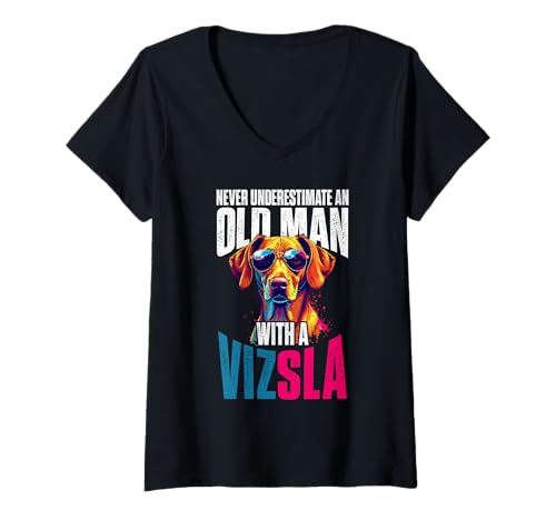 Damen Vizsla Hund T-Shirt mit V-Ausschnitt Damen Vizsla Hund T-Shirt mit V-Ausschnitt von Vizsla Gifts for Men and Women