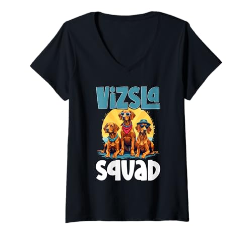 Damen Vizsla Hund T-Shirt mit V-Ausschnitt Damen Vizsla Hund T-Shirt mit V-Ausschnitt von Vizsla Gifts for Men and Women