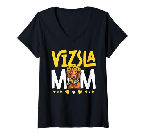 Damen Vizsla Hund T-Shirt mit V-Ausschnitt Damen Vizsla Hund T-Shirt mit V-Ausschnitt von Vizsla Gifts for Men and Women