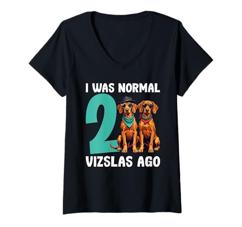 Damen Vizsla Hund T-Shirt mit V-Ausschnitt Damen Vizsla Hund T-Shirt mit V-Ausschnitt von Vizsla Gifts for Men and Women