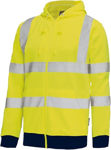 Warnschutz Sweatjacke mit Kapuze leuchtgelb Gr.XL VW14B von Vizwell