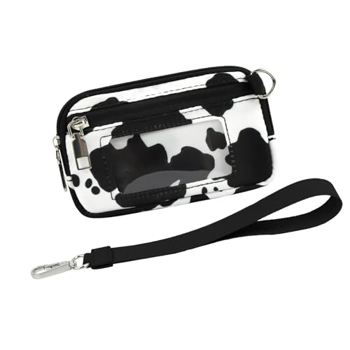 Vjeybv Kleingeldbörse – Handgelenkschlaufe, RFID-Kartenhalter mit abnehmbarem Armband für Kopfhörer, Schwarz-weiße Kuh, Refer to description, Unisex von Vjeybv