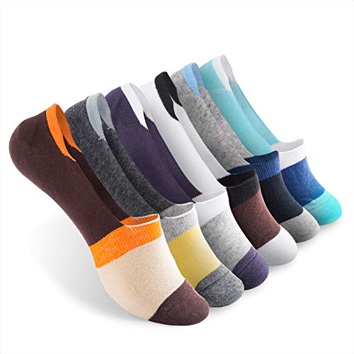 Vkele 6 Paar Damen unsichtbare Füßlinge aus Baumwolle Bunte Socken Sternchen 39 40 41 42 orange gelb braun blau grau weiß von Vkele