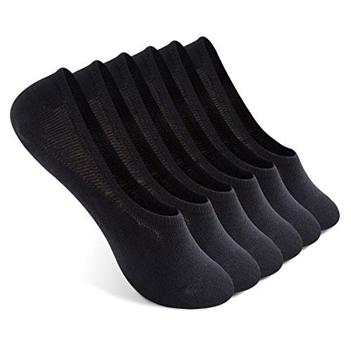 Vkele 6er Pack Füßlinge Sommersocken unsichtbare rutschfeste Sneakersocken| Größe: 39 40 41 42| 97% Baumwolle | Schwarz | 6 Paar von Vkele