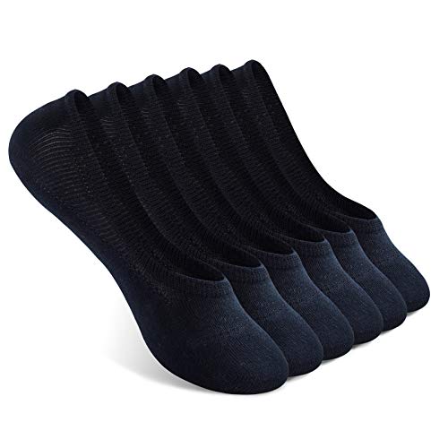 Vkele 6er Pack Füßlinge Sommersocken unsichtbare rutschfeste Sneakersocken| Größe: 43 44 45 46| 97% Baumwolle | Dunkelblau| 6 Paar von Vkele