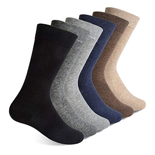 Vkele Business Socken Freizeit Socke Herrenstrümpfe | 6 Paar | Herren Socks Baumwolle Kurze Basic komfort | Schwarz Hellgrau Dunkelgrau Beige Braun Dunkelblau | Größe: 39-42 39 40 41 42 von Vkele