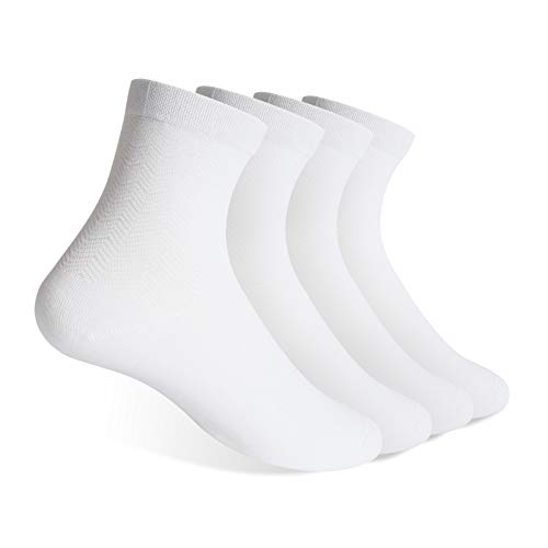 Vkele Business Socken aus Baumwolle | 4 Paar | Herren Socks Luftdurchlässigkeit Atmungsaktiv | Weiß | Größe: 39 40 41 42 von Vkele