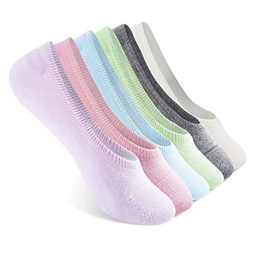 Vkele Sneaker Socken Füßlinge | Größe: 39 40 41 42 | Damen & Herren unsichtbar Kurze Socks Sneakers | Baumwolle | Pink Beige Grün Hellgraun Lila Blau | 6 Paar von Vkele