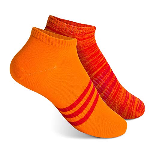 Vkele Sneaker Socken Herren Rot Orange Größe 35-38 Gr. 35 36 37 38 Männer Füßlinge Kurze Sneakersocken Sommersocken Füsslinge Baumwolle Sneakers Kurz Halbsocken Herrensocken von Vkele