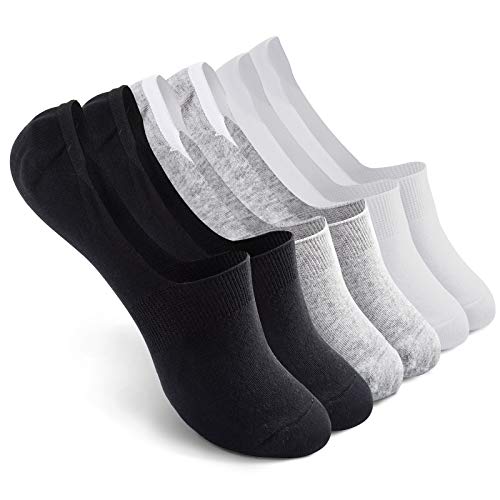 Vkele Sneakersocken Füßlinge Sommersocken | Größe: 35 36 37 38 | Damen & Herren Kurze Socks Sneakers Baunwolle Halbsocks | Schwarz Hellgrau Weiß | 6 Paar von Vkele