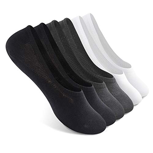 Vkele Sneakersocken Füßlinge Sommersocken Größe: 43 44 45 46| Damen & Herren Kurze Socks Sneakers Baunwolle Halbsocks | Schwarz Dunkelgrau Weiß | 6 Paar von Vkele