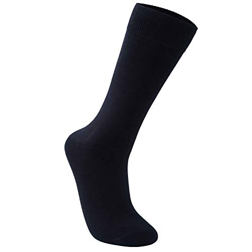 Vkele Socken für Damen und Herren aus feinster Baumwolle, Ideal als Geschenke, einfarbig Schwarz, Crew Socken 1 Paar, Gr. 43-46 43 44 45 46 von Vkele