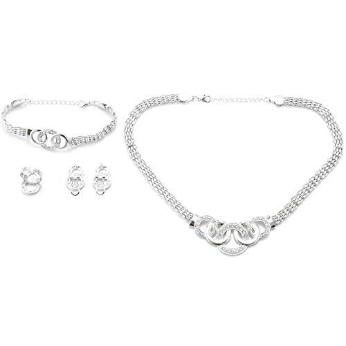 Vklopdsh Afrikanischer Schmuck Set Dubai Gold und Silber Schmuck Set für Frauen Runde Hochzeit Schmuck Set Braut Kostüm Schmuck von Vklopdsh