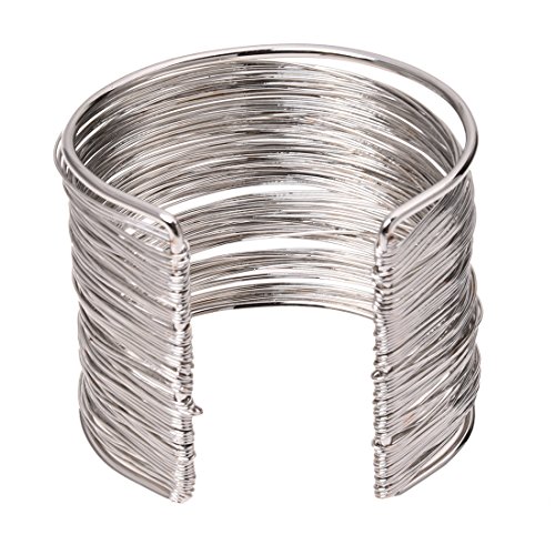 Vklopdsh HeißE Frauen Luxus Metall Multilayer Saiten Armband Armreif Manschette Schmuck Armband Silber von Vklopdsh