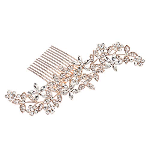 Vklopdsh Hochzeit Haar Kaemme Fuer Braut Kristall Strass Perlen Frauen Haar Nadeln Braut Kopf Schmuck Haar Schmuck Zubehör Rose Gold von Vklopdsh