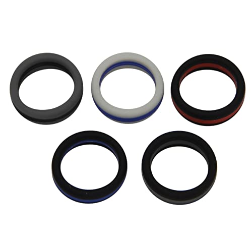 Vklopdsh Silikon Ehering, Silikon Ehering für Männer, Reifen Stil Silikon Ring, 5 Pack 8mm breit (Größe 9) von Vklopdsh