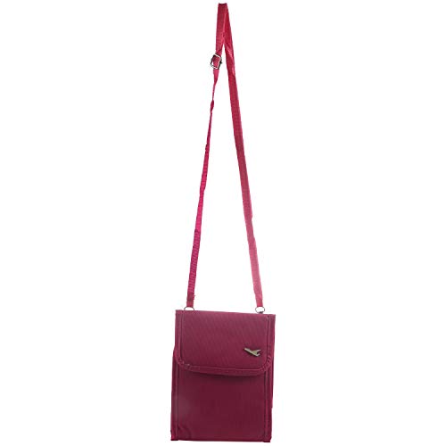 Vklopdsh Travel Mini Multifunktion Karten Tasche mit HäNgendem Kragen Pass Paket Rosa Rot von Vklopdsh