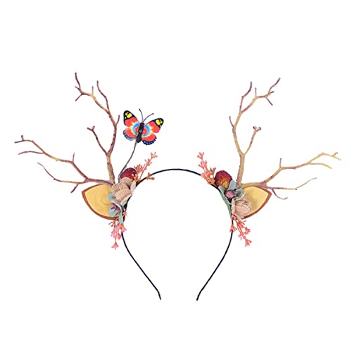 Vklopdsh Weihnachten Stirnband Ohren Baum Zweig Schmetterling Erwachsene Kinder Foto Kopfschmuck Niedlich Stirnband von Vklopdsh