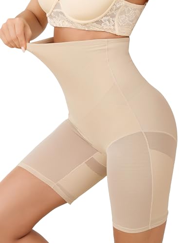Vlazom Bauchweg Unterhose Damen Miederpants mit Bein Shapewear Hohe Taille Body Shaper Figurformende Unterwäsche Leggings Atmungsaktive Nahtlose(S,Nude) von Vlazom
