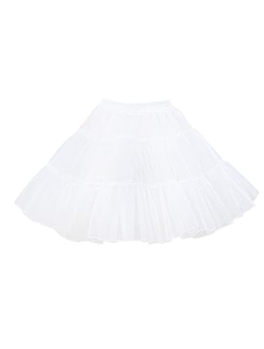 Vlazom Damen Petticoat Kurz Tüll Underskirt Hohe Taille Tutu Rock 50er Retro Ballett Blase Petticoat Prom Abendkleider Brautkleider Petticoats Karneval Kostüm（XXL-3XL，Weiß） von Vlazom