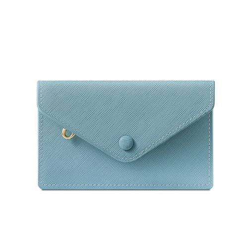 Vllcsla Brieftasche für Damen PU-Leder Dünne Brieftasche mit 7 Kartenfächern und Reißverschluss-Münzfach, Damen Kompaktes Bifold Portemonnaie (Blau) von Vllcsla