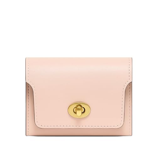 Vllcsla Damen Bi-fold Short Portemonnaie Damen Kleine Geldbörse mit 3 Fächern für Münzen und Karten, PU-Leder Kompakte dünne Brieftasche für Mädchen (Rosa) von Vllcsla