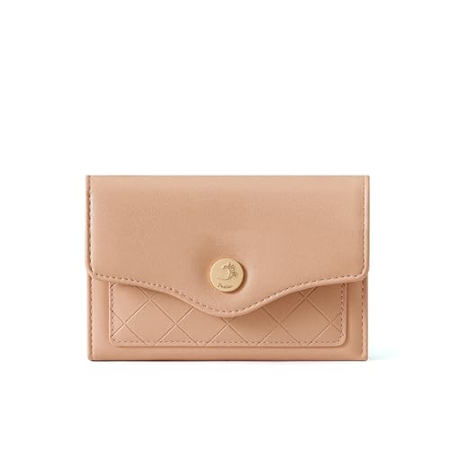 Vllcsla PU Leder Portemonnaie für Damen, Damen Bifold Coin Zipper Kleine Geldbörse mit 7 Kartenfächern und 1 ID-Fenster und 1 Reißverschlussfach (Rosa) von Vllcsla