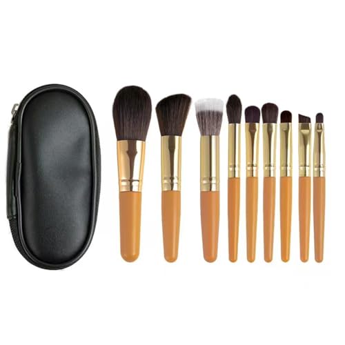 Vllcsla Pinselset Makeup 9 Stück Mini Make-up Pinsel Set für Anfänger, Anfänger Pinsel, Tragbares Reise Make-up Pinselset mit Aufbewahrungstasche, Foundation Blush Mischen Lidschatten Pinsel Sets von Vllcsla