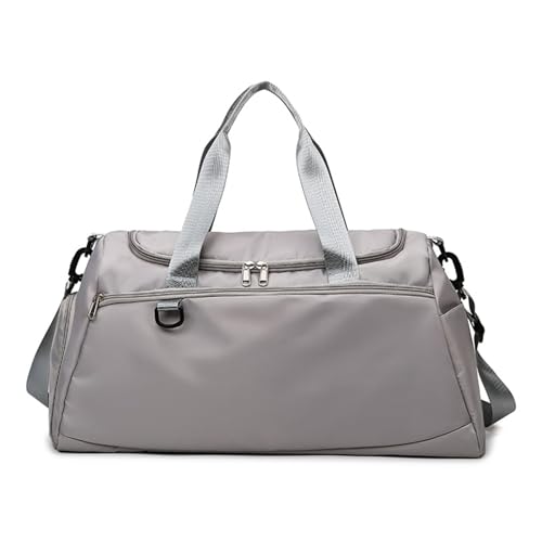 Vllcsla Sporttasche Damen Fitnessstudio mit Schuhfach, 40L, Sporttasche Damen Groß Schwarz Schwimmtasche, Reisetasche Handgepäck Damen Weekender Tasche, 54x26x27 cm Wasserdicht Trainingstasche, Grau von Vllcsla