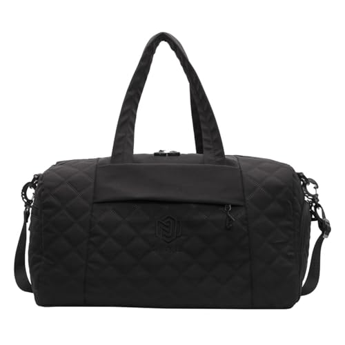 Vllcsla Sporttasche Reisetasche Damen 25L, Damen Kleine Sporttasche mit Schuhfach, Weekender Tasche Damen mit Nassfach, Damen Schwimmtasche Trainingstasche, Gym Tasche Damen 43x25x23 cm, Schwarz von Vllcsla