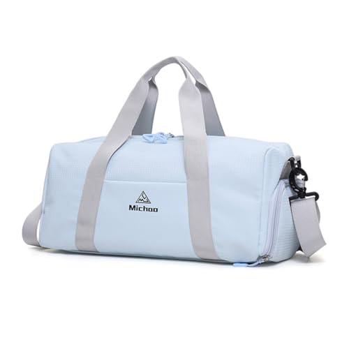 Vllcsla Sporttasche Reisetasche Damen Klein, mit Nasstasche und Schuhfach, Damen Klein Mini Reisetasche, Reisetasche Weekender Handgepäck Tasche Damen, 41x17x17 cm, wasserdichte Schwimmtasche Blau von Vllcsla