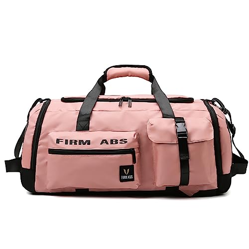 Vllcsla Sporttasche Turnbeutel mit Nasstasche und Unabhängigem Schuhfach - 67,2 l Sportrucksack mit Großem Fassungsvermögen wasserdichte Sporttasche mit Mehreren Taschen (Rosa) von Vllcsla