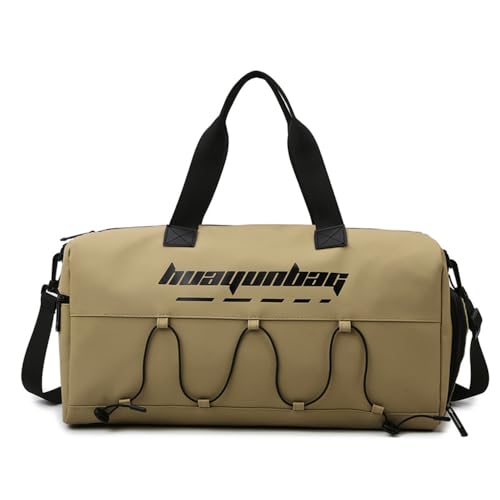 Vllcsla Sporttasche für Männer und Frauen 28,8-Liter-Fitnesstasche mit Nasstasche und Schuhfach, wasserdichte Reisetasche Weekender-Tasche (Khaki) von Vllcsla