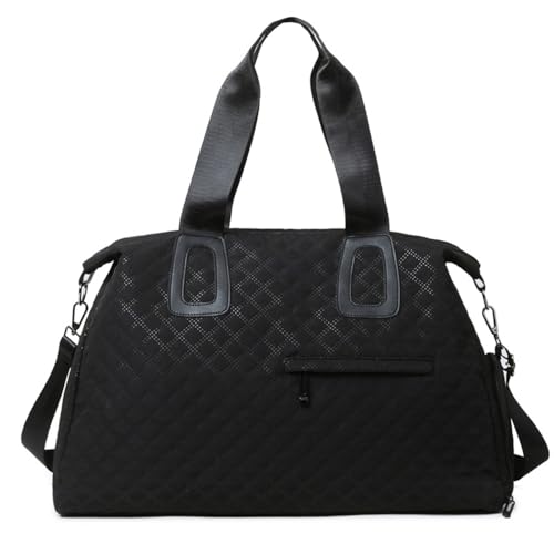 Vllcsla Sporttasche mit Schuhfach 36,65L Reisetasche für Damen, wasserdicht und verschleißfest Weekender Bag Gym Duffle Bag mit Nasser Tasche (Schwarz) von Vllcsla