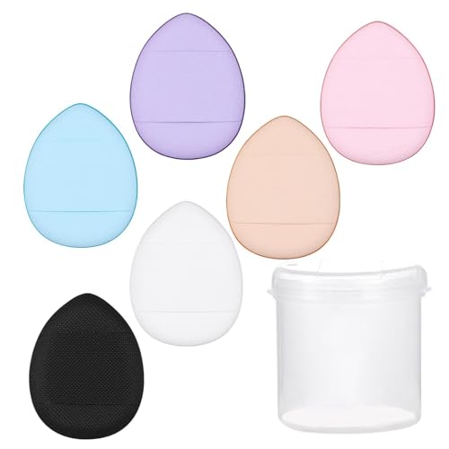 Vllold Fingerpuderquaste | Finger Puff Foundation Set mit 6 kleinen Make-up-Puff, für Foundation, Concealer, Lidschatten, Beauty-Make-up-Werkzeuge von Vllold