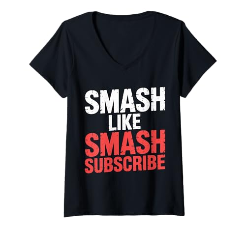 Damen Smash Like Smash Subscribe Ersteller von Viralinhalten |- T-Shirt mit V-Ausschnitt Damen Smash Like Smash Subscribe Ersteller von Viralinhalten |- T-Shirt mit V-Ausschnitt von Vlogger Creator Hustle