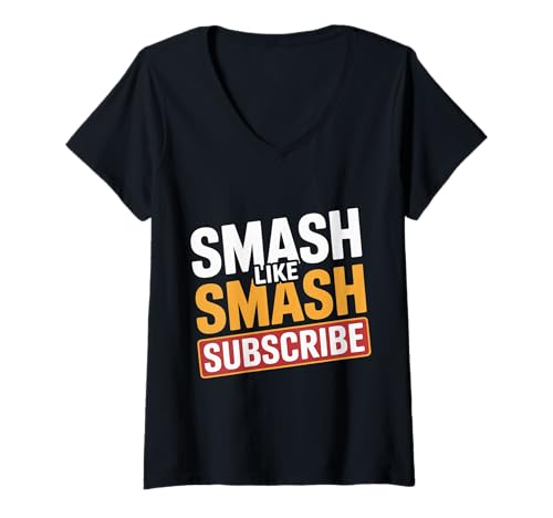 Damen Smash Like Smash Subscribe Viral Content Creator - T-Shirt mit V-Ausschnitt Damen Smash Like Smash Subscribe Viral Content Creator - T-Shirt mit V-Ausschnitt von Vlogger Creator Hustle