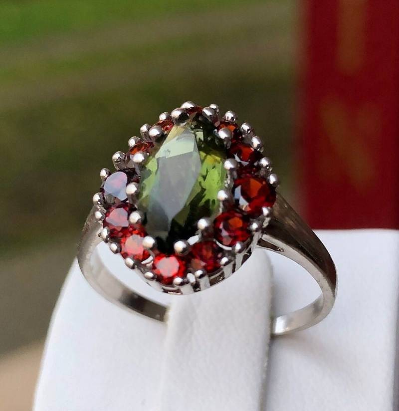 Echter Moldavit Ring Aus 925Er Sterlingsilber. Schmuck/Meteorit Vltavin Tektit von Vltavin