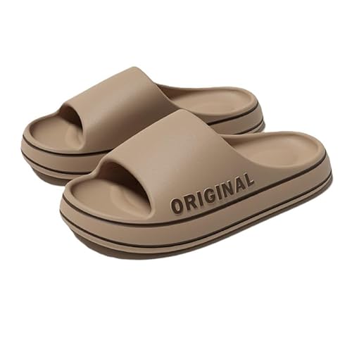 Vmhkjo Badelatschen Damen Herren Cozislides Original Schlappen Weich EVA Wolken Hausschuhe rutschfeste Badeschlappen Sommer Cloud Slides Dicke Sohle,Khaki,44/45 EU von Vmhkjo