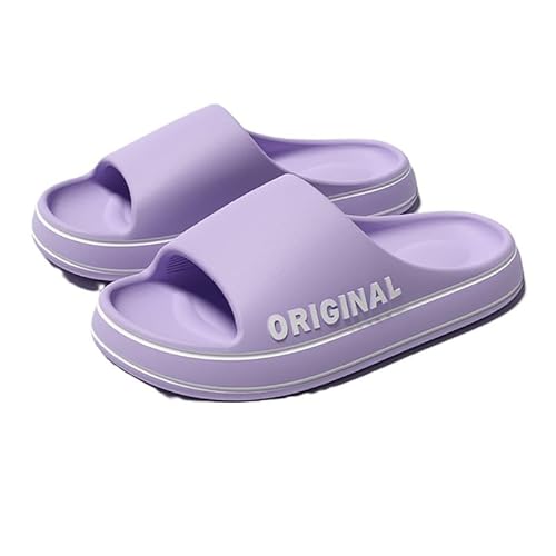 Vmhkjo Badelatschen Damen Herren Cozislides Original Schlappen Weich EVA Wolken Hausschuhe rutschfeste Badeschlappen Sommer Cloud Slides Dicke Sohle,Lila,40/41 EU von Vmhkjo