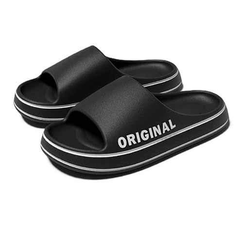 Vmhkjo Badelatschen Damen Herren Cozislides Original Schlappen Weich EVA Wolken Hausschuhe rutschfeste Badeschlappen Sommer Cloud Slides Dicke Sohle,Schwarz,40/41 EU Vmhkjo Badelatschen Damen Herren Cozislides Original Schlappen Weich EVA Wolken Hausschuhe rutschfeste Badeschlappen Sommer Cloud Slides Dicke Sohle,Schwarz,40/41 EU von Vmhkjo