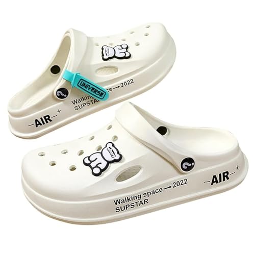 Vmhkjo Clogs Damen Herren Gartenschuhe Weich Eva Gartenclogs Wolken Hausschuhe rutschfeste Badelatschen Sommer Strand Sandalen Pantoletten Gummischuhe,Weiß,36/37 EU von Vmhkjo