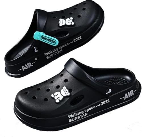 Vmhkjo Clogs Damen Herren Gartenschuhe Weich Eva Gartenclogs Wolken Hausschuhe rutschfeste Badelatschen Sommer Strand Sandalen Pantoletten Gummischuhe,Schwarz,42/43 EU von Vmhkjo