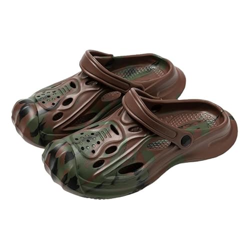 Vmhkjo Clogs Damen Herren Gartenschuhe Weich Eva Gartenclogs Wolken Hausschuhe rutschfeste Badelatschen Sommer Strand Sandalen Pantoletten Gummischuhe,Tarnung Braun42/43 EU von Vmhkjo