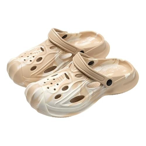 Vmhkjo Clogs Damen Herren Gartenschuhe Weich Eva Gartenclogs Wolken Hausschuhe rutschfeste Badelatschen Sommer Strand Sandalen Pantoletten Gummischuhe,Tarnung Khaki36/37 EU von Vmhkjo