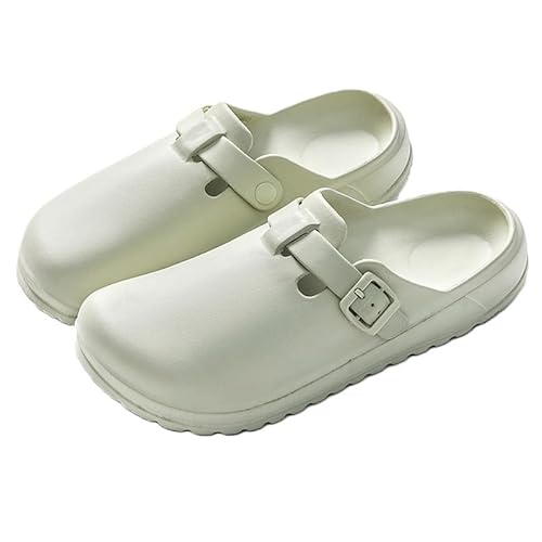 Vmhkjo Clogs Damen Herren Krankenschwester Berufsschuhe Weich Eva Gartenclogs Wolken Hausschuhe Badelatschen Sommer Schlappen Atmungsaktiv rutschfest Strand Sandalen,Hellgrün,38 EU von Vmhkjo