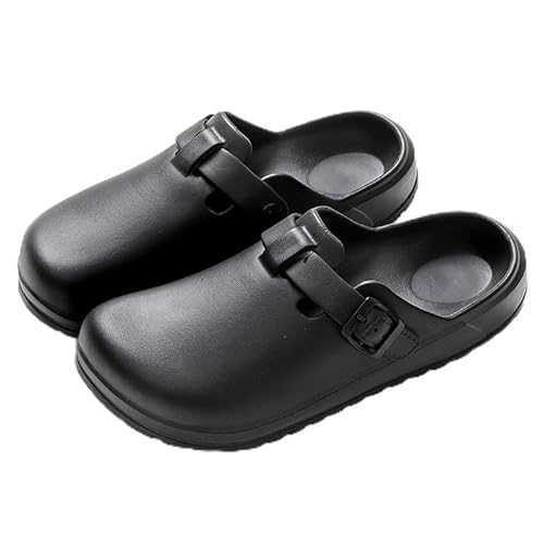 Vmhkjo Clogs Damen Herren Krankenschwester Berufsschuhe Weich Eva Gartenclogs Wolken Hausschuhe Badelatschen Sommer Schlappen Atmungsaktiv rutschfest Strand Sandalen,Schwarz,40 EU von Vmhkjo