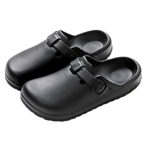 Vmhkjo Clogs Damen Herren Krankenschwester Berufsschuhe Weich Eva Gartenclogs Wolken Hausschuhe Badelatschen Sommer Schlappen Atmungsaktiv rutschfest Strand Sandalen,Schwarz,42 EU von Vmhkjo