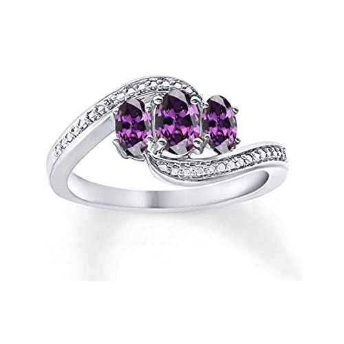 Created Gems Oval facettierter Amethyst Cz Ring – 0,925 Sterling Silber Ring Lila Amethyst Cz Edelsteine Ring – handgemachter Schmuck Geschenk zum Geburtstag von Vml Jewellers